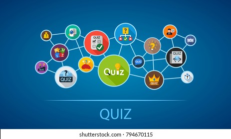 Quiz flat icon concept. Vector illustration. Element template for design.