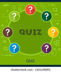 Quiz flat icons concept. Vector illustration. Element template for design.