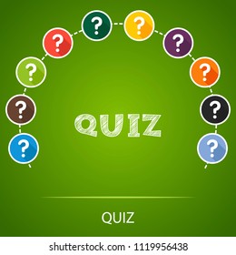 Quiz flat icons concept. Vector illustration. Element template for design.