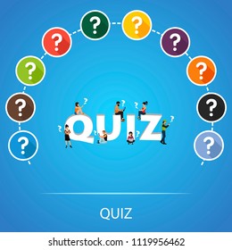 Quiz flat icons concept. Vector illustration. Element template for design.