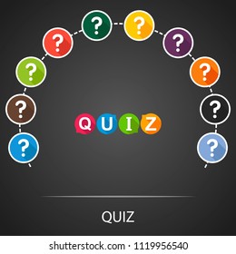 Quiz flat icons concept. Vector illustration. Element template for design.