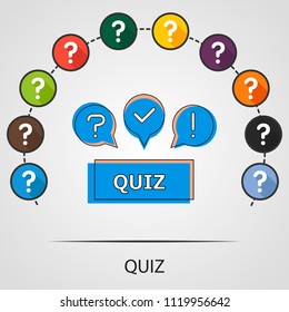 Quiz flat icons concept. Vector illustration. Element template for design.