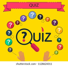 Quiz flat icons concept. Vector illustration. Element template for design.