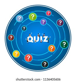 Quiz flat icons concept. Vector illustration. Element template for design.
