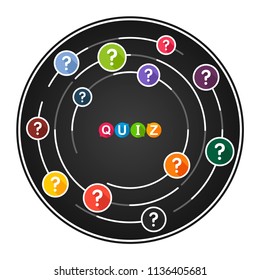 Quiz flat icons concept. Vector illustration. Element template for design.