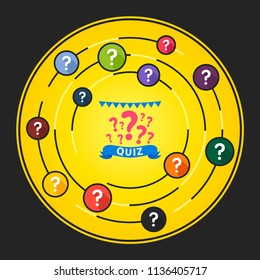 Quiz flat icons concept. Vector illustration. Element template for design.