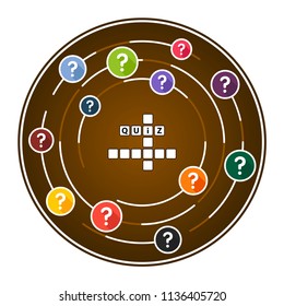Quiz flat icons concept. Vector illustration. Element template for design.