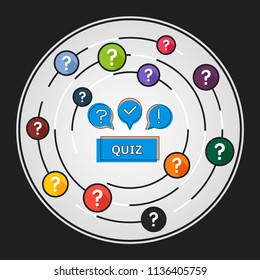 Quiz flat icons concept. Vector illustration. Element template for design.