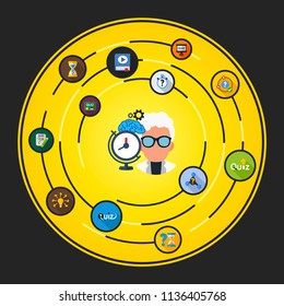 Quiz flat icons concept. Vector illustration. Element template for design.