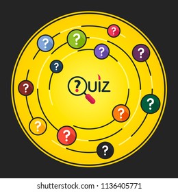 Quiz flat icons concept. Vector illustration. Element template for design.