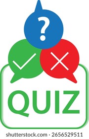 Ícone de conceito do jogo de teste, elementos de pergunta e resposta