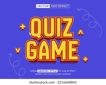 Texto editable del juego de la prueba, efecto de la fuente, texto 3D para el título