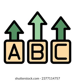 Quiz game icon outline vector. Poster show. Exan button color flat