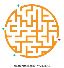 Quiz Game For Kids. Maze Game For Kids Geometric Shape.