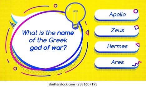 Quiz game menu template colorful style