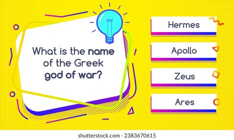 Quiz game menu template colorful style