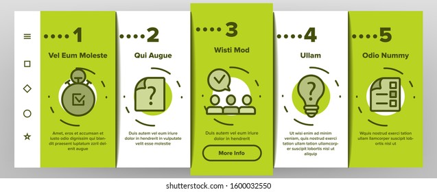 Quiz Game Onboarding Mobile App Page Screen Vector. Question And Answer, Questionnaire And Information, Quiz Test And Think Illustrations