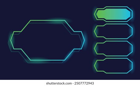 Quiz game questions or test menu choice templates with answers. Trivia contest, TV show layout with neon answer options. Four answers for knowledge exam. Vector cartoon illustration