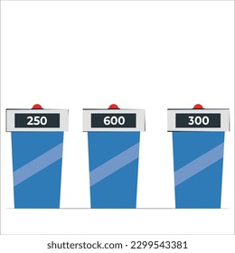 Quiz game stage interior design background. Competition with questions. Television trivia show vector illustration. Three stands with microphones in spotlight, screens with questions.
