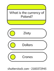 Quiz game test menu template. Quiz game. Vector template.Quiz test lottery millionaire. Old pc style