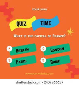 Quiz game vector background template. This design use multiple choice. Suitable for answer, question or education.