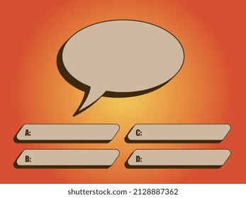 Quiz game vector illustration. Test, exam, answer, education, learning, internet, lottery. Concept for Web, Mobile, Presentations.
