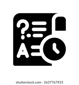 quiz glyph icon. Strong and solid vector icon for websites, mobile interfaces, presentations, and visual branding. High quality and easy to edit.