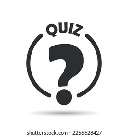 Quiz guess social media icon in flat style. Faq vector illustration on isolated background. Help button sign business concept.