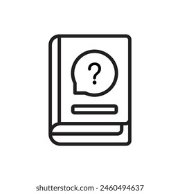 Quiz Guide Book Outline Icon Vector Illustration