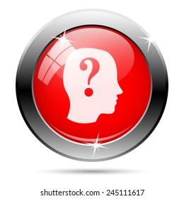 Quiz icon. Internet button on white background. 