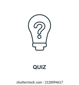 Quiz icon. Line element from school education collection. Linear Quiz icon sign for web design, infographics and more.