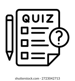 Vektorgrafik mit Quiz-Symbollinienstil