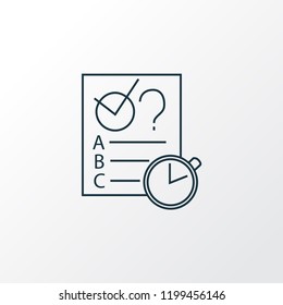 Quiz icon line symbol. Premium quality isolated exam element in trendy style.