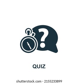 Quiz icon. Monochrome simple E-Learning icon for templates, web design and infographics