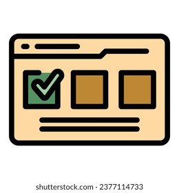 Quiz icon outline vector. Game question. Show test color flat