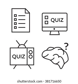 Quiz icon set. Question and answer, questionnaire and information