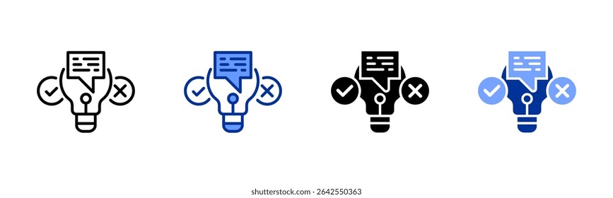 Ícone de teste da coleção de vários estilos da folha