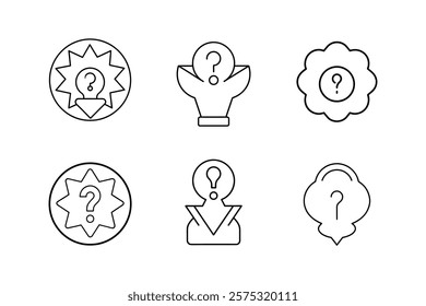 quiz icon vector line art illustration