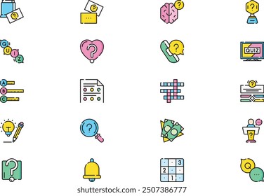 Quiz icons collection is a vector illustration with editable stroke.