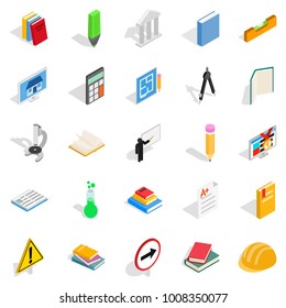 Quiz icons set. Isometric set of 25 quiz vector icons for web isolated on white background
