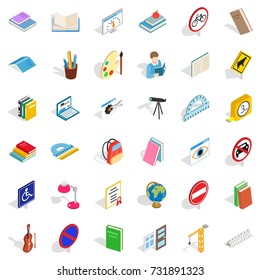 Quiz icons set. Isometric style of 36 quiz vector icons for web isolated on white background