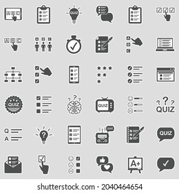 Quiz Icons. Sticker Design. Vector Illustration.