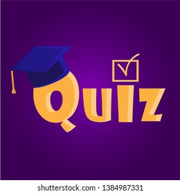Quiz interesting color vector illustration on white background
