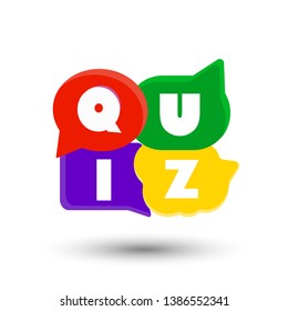 Quiz interesting color vector illustration on white background