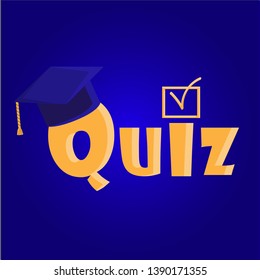 Quiz interesting color vector illustration on white background