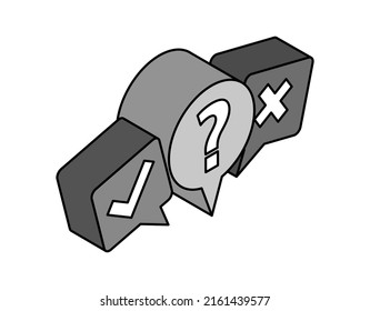 Icono de diseño isométrico del test. Ilustración web de vectores. 3.ª colorida concepción