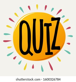 Quiz lettering vector text banner