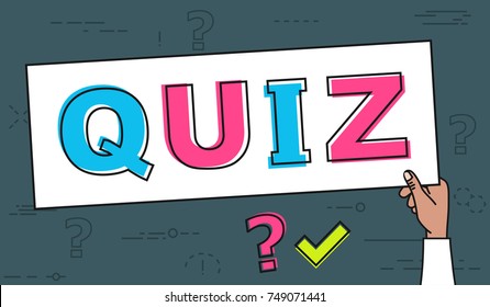 Quiz line concept. Vector illustration. Element template for design.