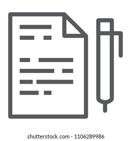 Quiz line icon, school and education, exam sign vector graphics, a linear pattern on a white background, eps 10.