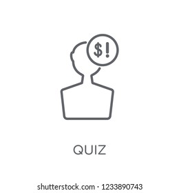 quiz linear icon. Modern outline quiz logo concept on white background from General collection. Suitable for use on web apps, mobile apps and print media.